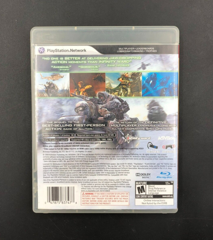 Call of Duty: Modern Warfare 2 (Sony PlayStation 3, PS3) in Case w/ Manual