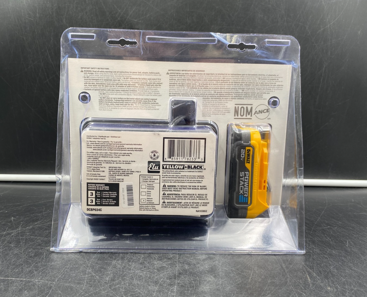 DeWalt DCBP034C Powerstack 20V Max Lithium-Ion Battery And Charger - NEW