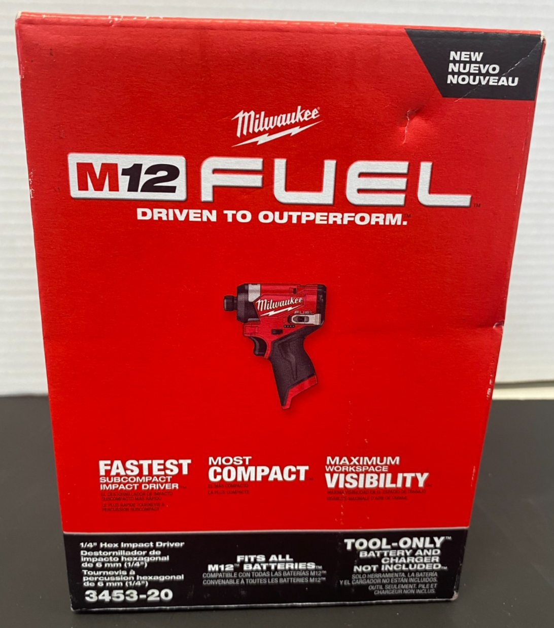 MILWAUKEE M12 FUEL 1/4" HEX IMPACT DRIVER 3453-20 *NIB, SEE PICS*