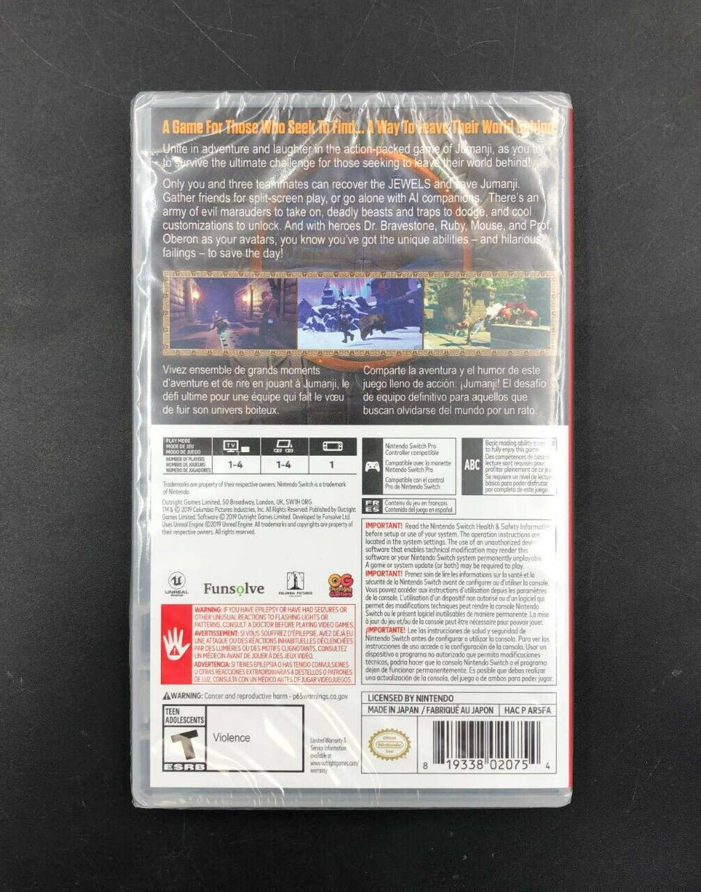 Jumanji: The Video Game (Nintendo Switch) - BRAND NEW SEALED