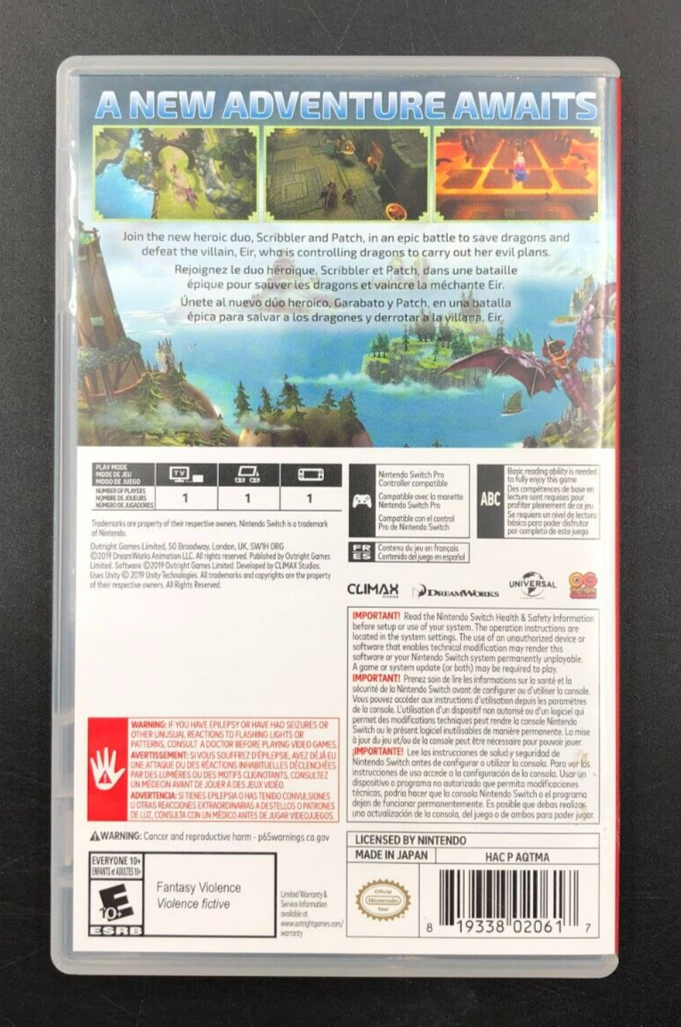 Dreamworks Dragons Dawn of New Riders Nintendo Switch