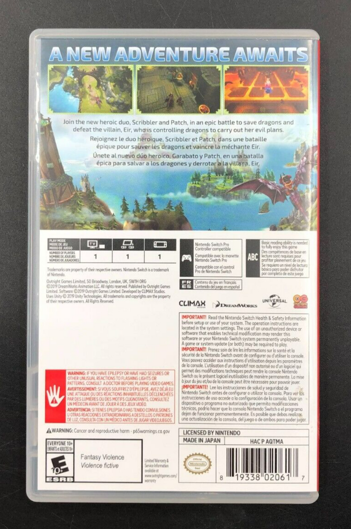 Dreamworks Dragons Dawn of New Riders Nintendo Switch