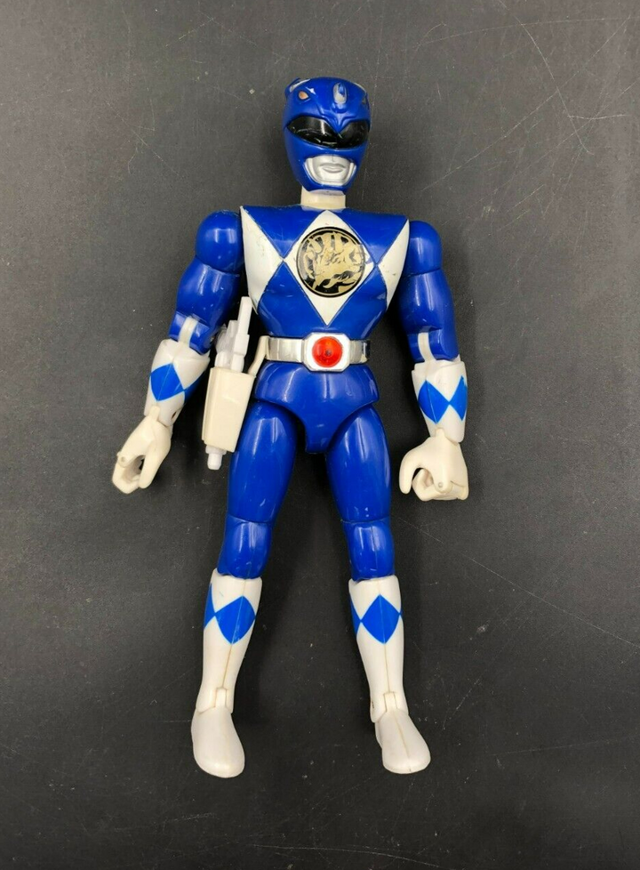 1993 Bandai Mighty Morphin Power Rangers - 8" Blue Ranger Action Figure w/ Gun