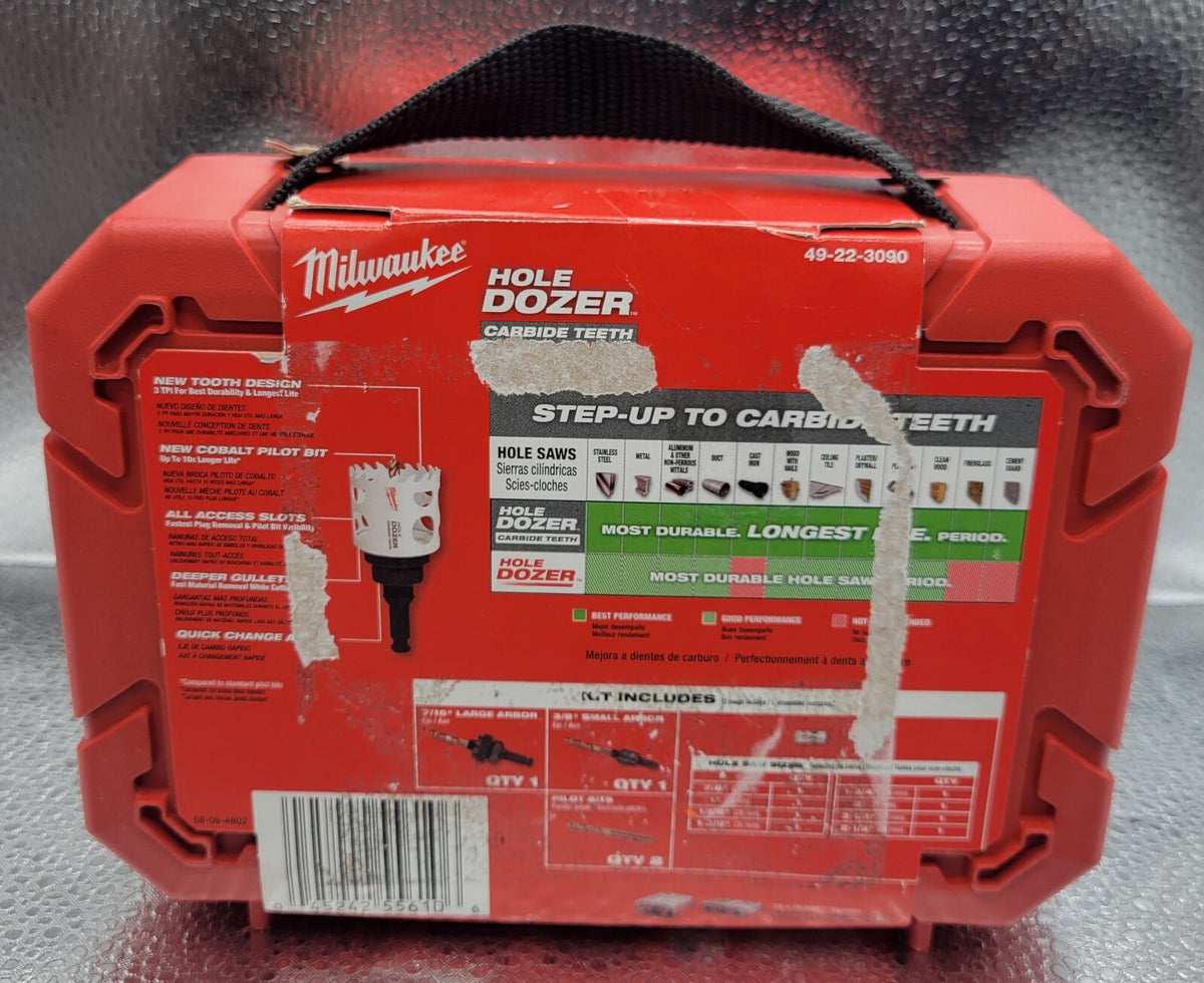MILWAUKEE 12 Pc. Carbide Teeth Hole Saw Kit 49-22-3090 *BRAND NEW*