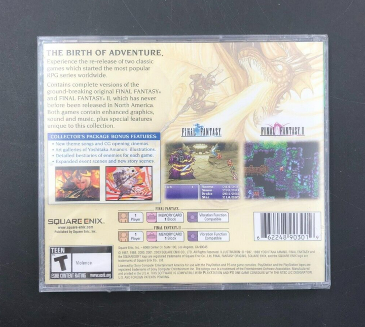 Final Fantasy Origins - FF & FF2 (PlayStation 1, PS1) - NEW SEALED