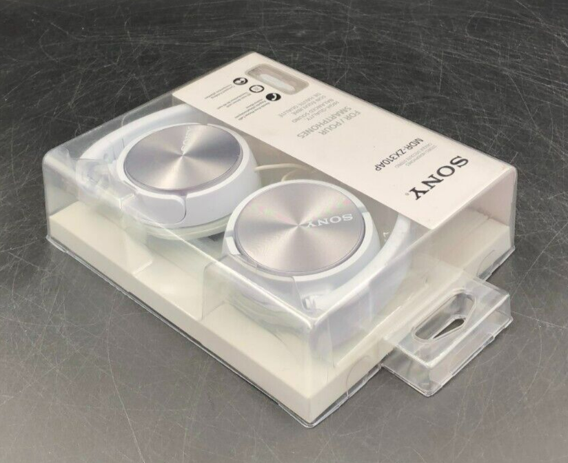 Sony MDR-ZX110 Stereo On-Ear Wired Headphones (White and Silver) - NEW