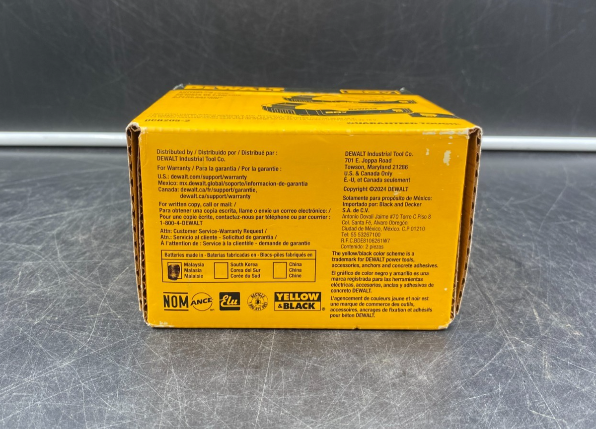 DeWalt DCB205-2 20V Max 5Ah Lithium Ion Battery - 2 Pack - NEW