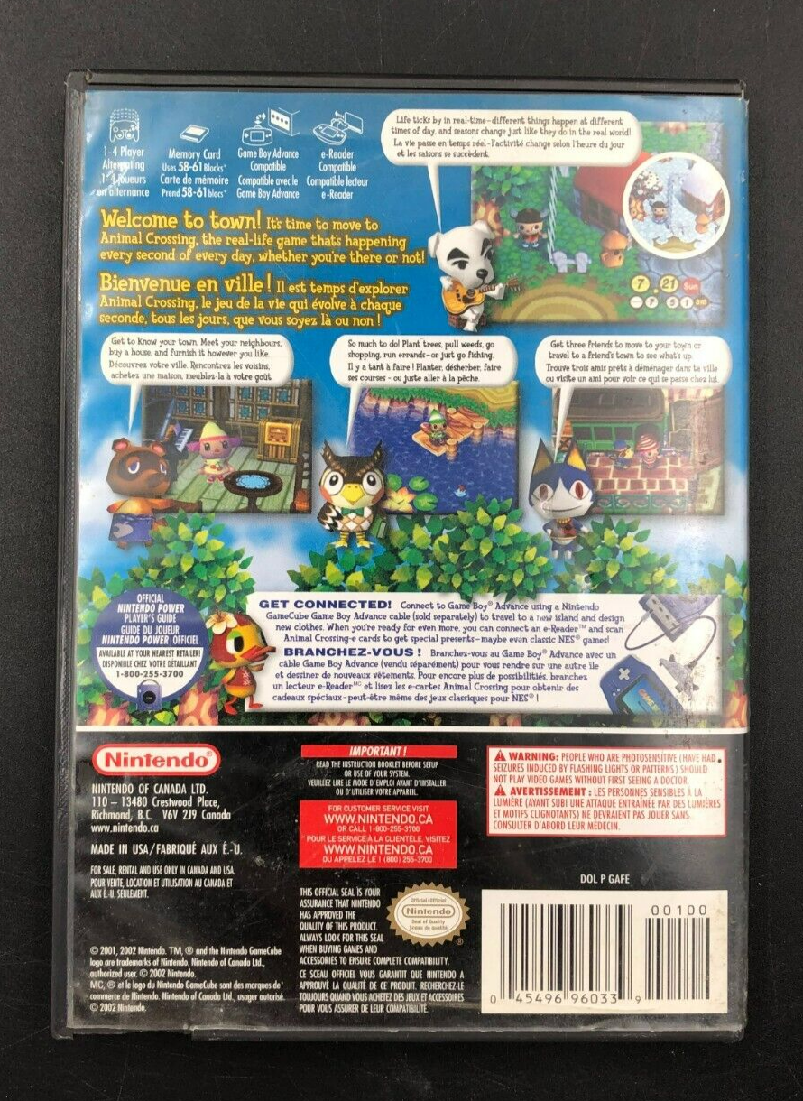 Animal Crossing Nintendo GameCube w/ Memory Card + Manual