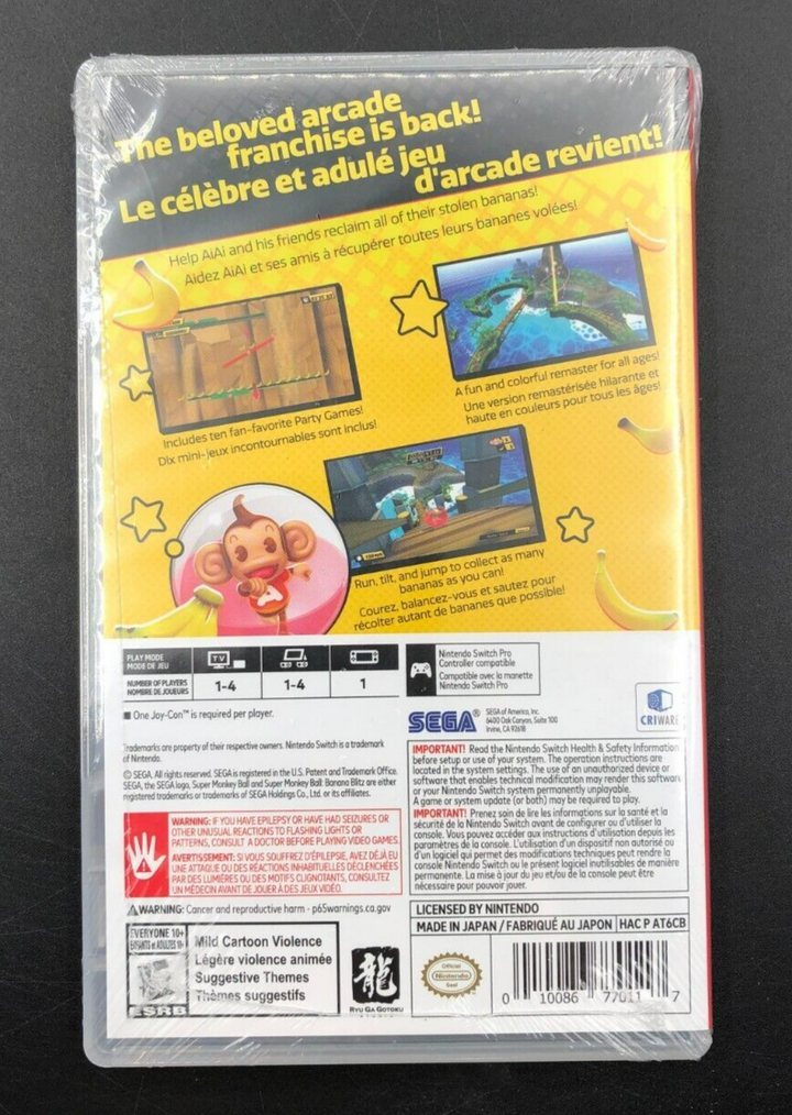 Super Monkey Ball Banana Blitz HD Nintendo Switch