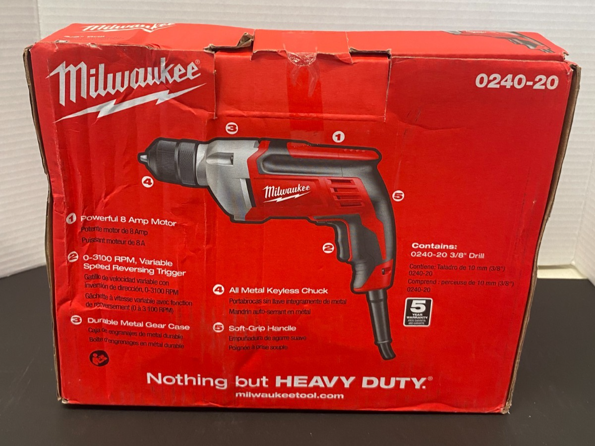 MILWAUKEE 3/8" Corded Drill 0240-20 *NEW, SEALED*