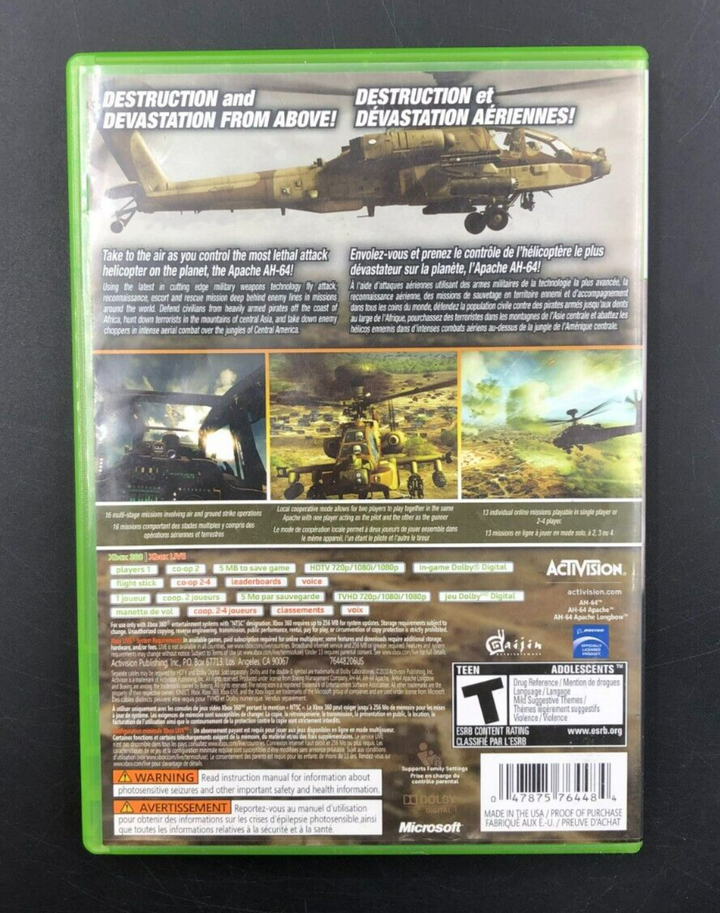 Apache Air Assault (XBOX 360) w/ Manual