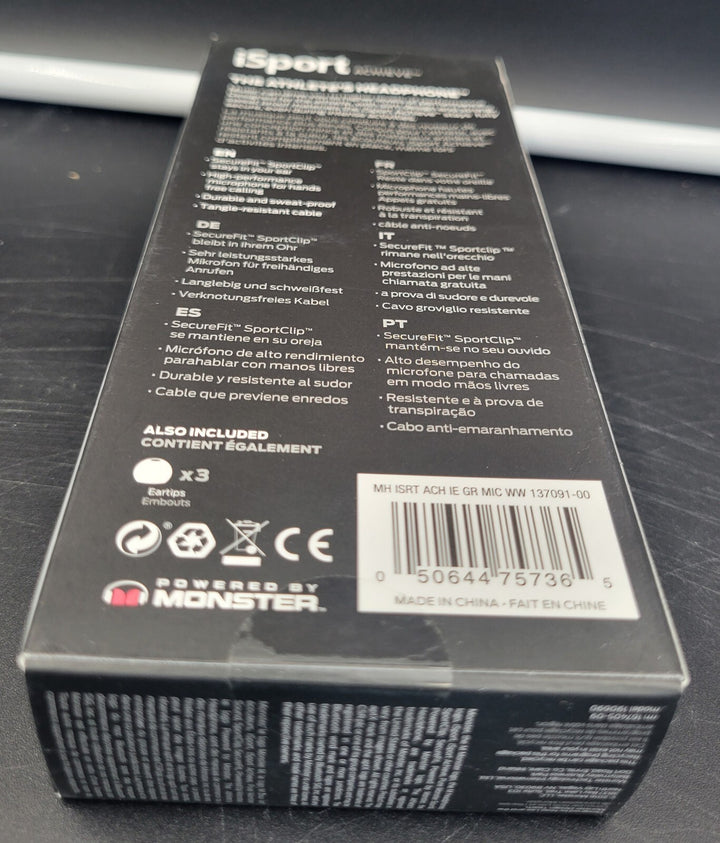 MONSTER iSport Achieve: The Athlete's Headphone *BRAND NEW, SEALED*