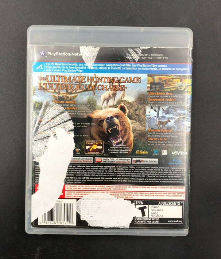 Cabela's Big Game Hunter 2012 (PlayStation 3, PS3) w/ Manual
