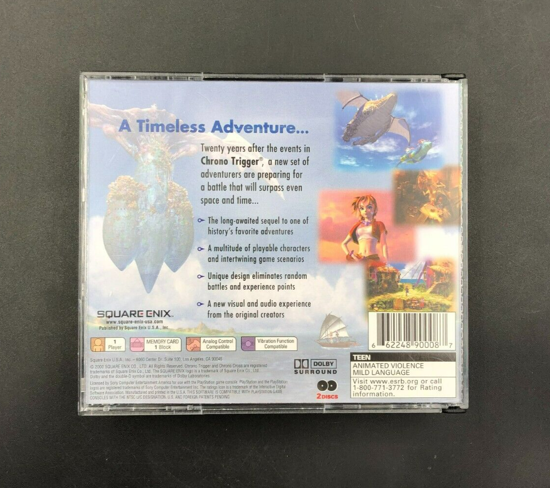 Chrono Cross (Sony PlayStation, PS1) 2-Disc in Case w/ Manual