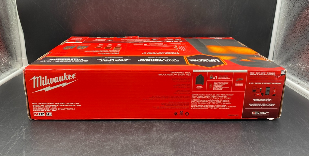 Milwaukee M102B-21XL Axis M12 Heated Axis Hooded Jacket Kit Size XL NEW OPEN BOX