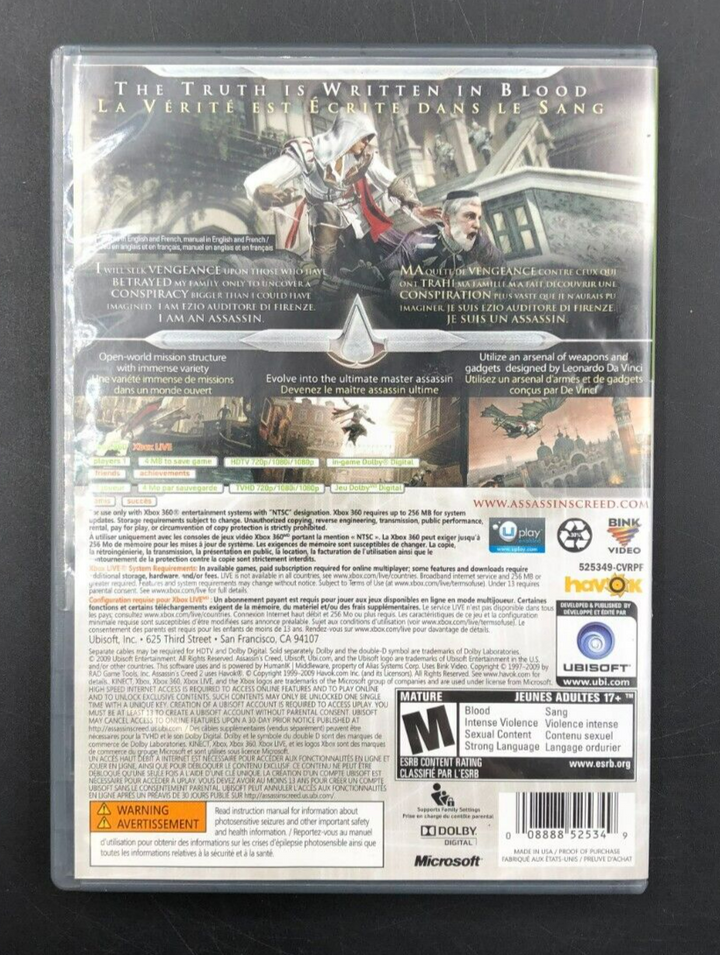 Assassin's Creed II - Platinum Hits (XBOX 360) w/ Manual