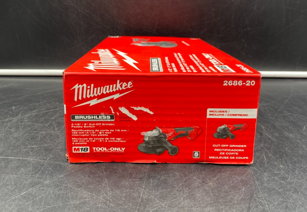 Milwaukee 2686-20 M18 Brushless 4-1/2" / 5" Cut-Off Grinder, Paddle Switch - NEW