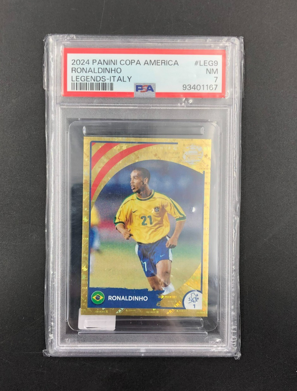 2024 Panini COPA America Legends Italy Ronaldinho No. LEG9 PSA 7 NM