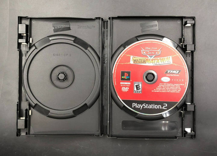 Cars: Mater-National Championship (Sony PlayStation 2, PS2) in Blockbuster Case