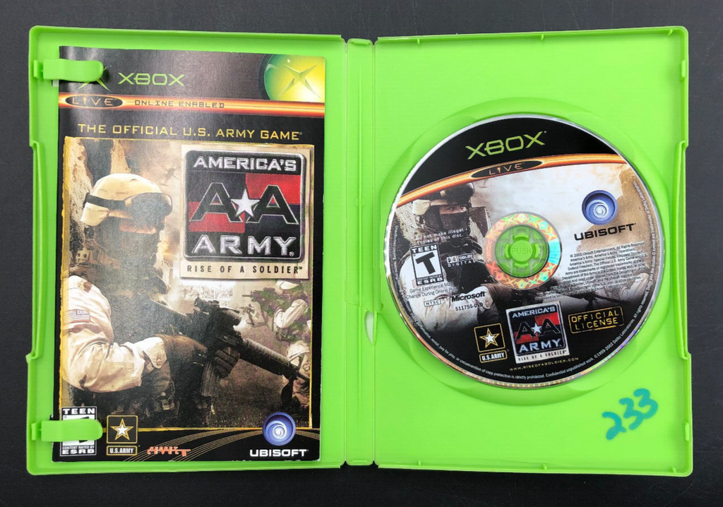 America's Army: Rise of a Soldier (Microsoft XBOX) w/ Manual