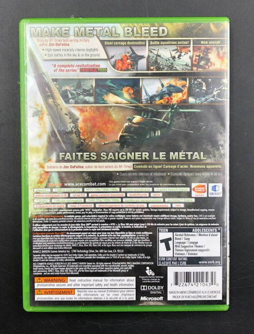 Ace Combat: Assault Horizon (XBOX 360) w/ Manual