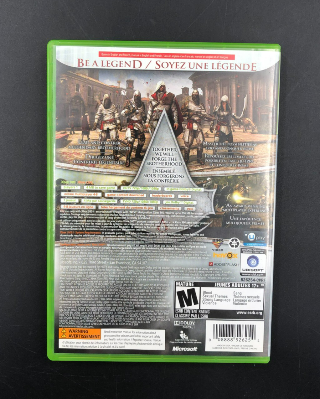 Assassin's Creed: Brotherhood (Microsoft XBOX 360) w/ Manual