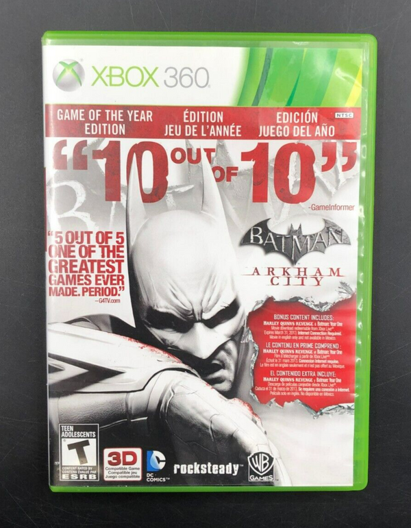 Batman: Arkham City - Game of the Year Edition (XBOX 360) w/ Manual