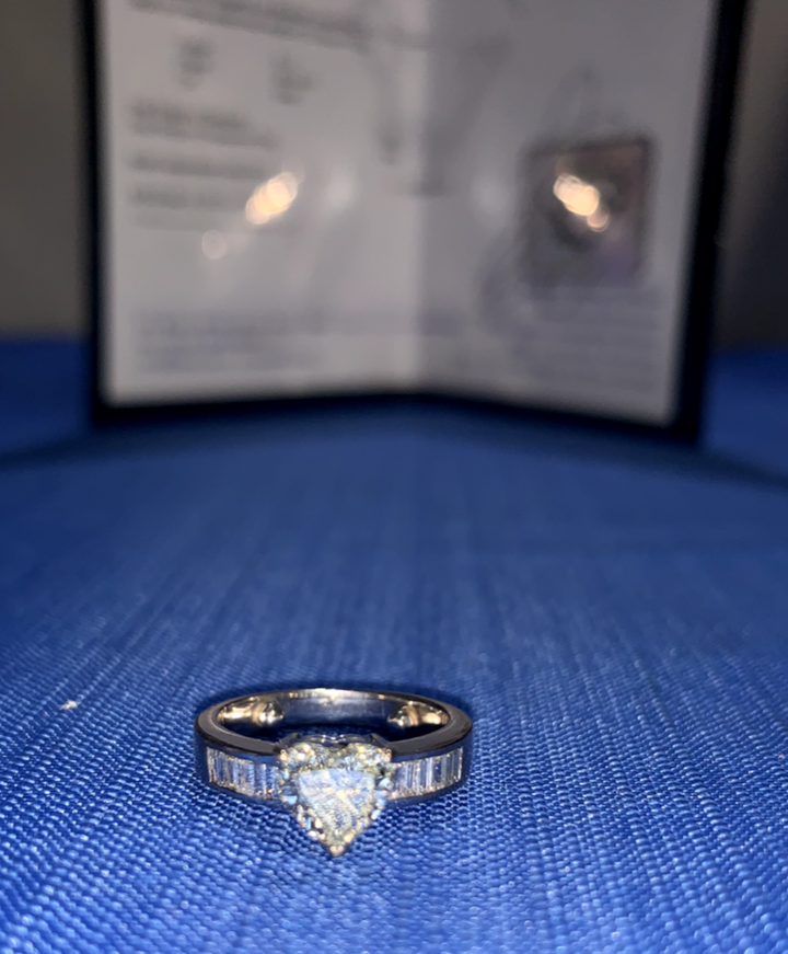 14KT White Gold Lady's Custom Made Diamond Engagement Ring With Appraisal