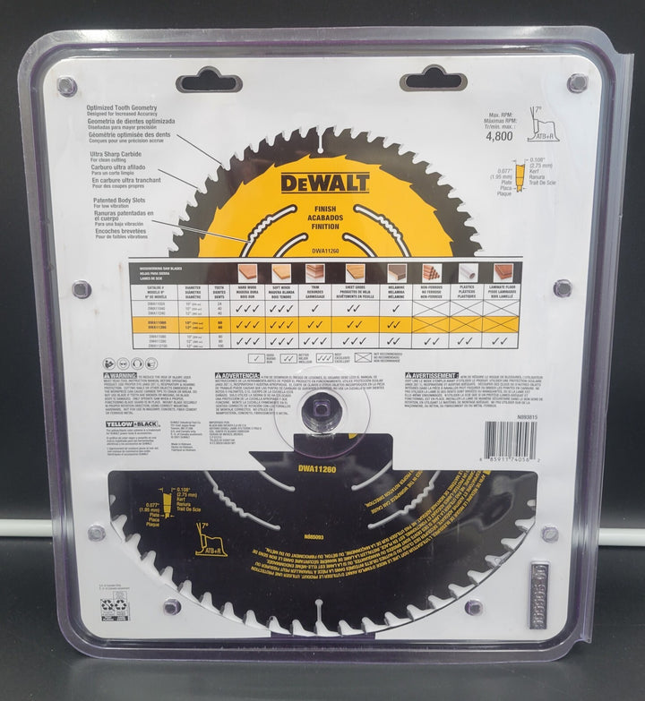 DEWALT DWA11260: 12" Circular Saw Blade *BRAND NEW*
