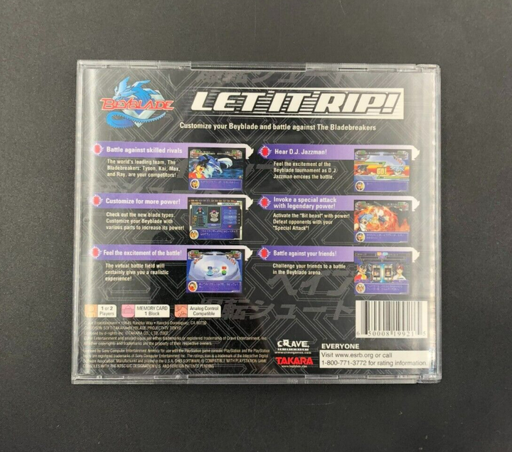 Beyblade - Let it Rip! (Sony PlayStation, PS1) in Case w/ Manual