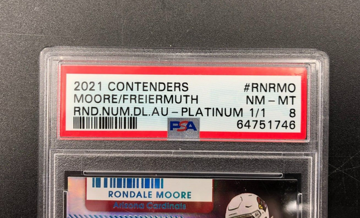 2021 Panini Contenders Round 2 #'s Moore/Freiermuth Dual Auto Platinum 1/1 PSA 8