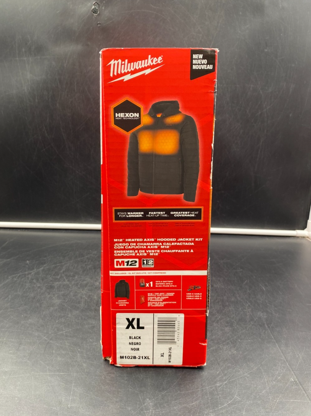 Milwaukee M102B-21XL Axis M12 Heated Axis Hooded Jacket Kit Size XL NEW OPEN BOX