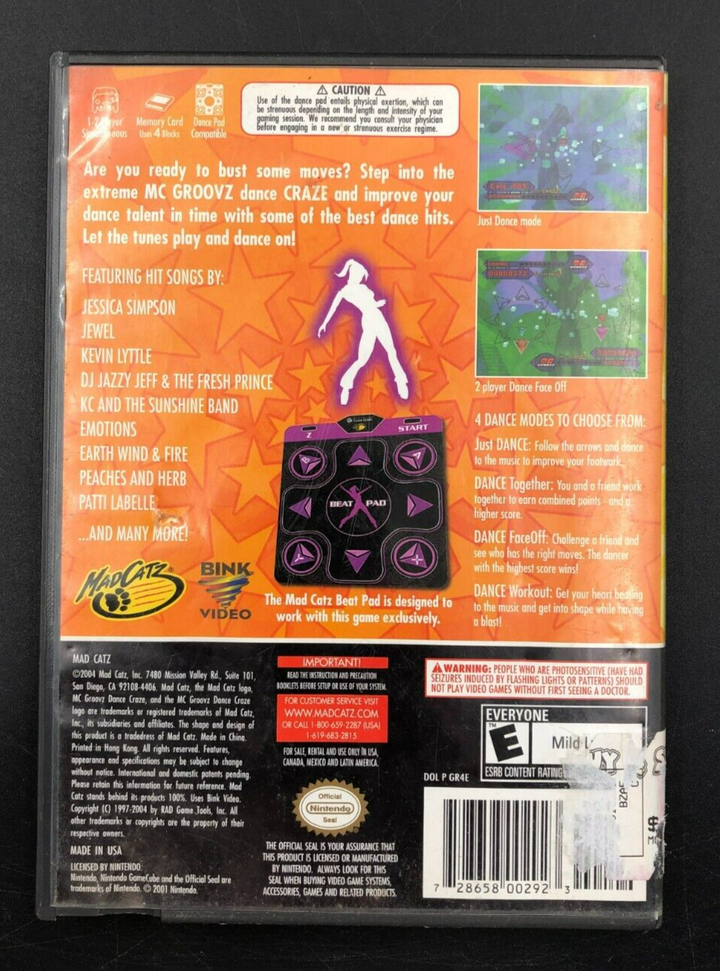 MC Groovz Dance Craze Nintendo GameCube