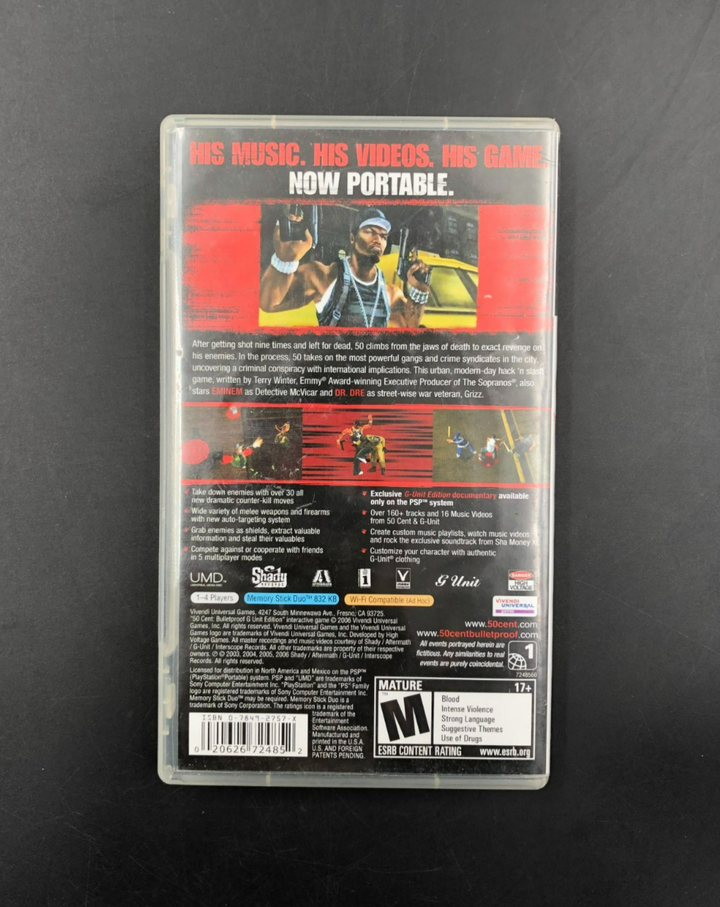 50 Cent: Bulletproof - G Unit Edition (PlayStation Portable, PSP) w/ Manual