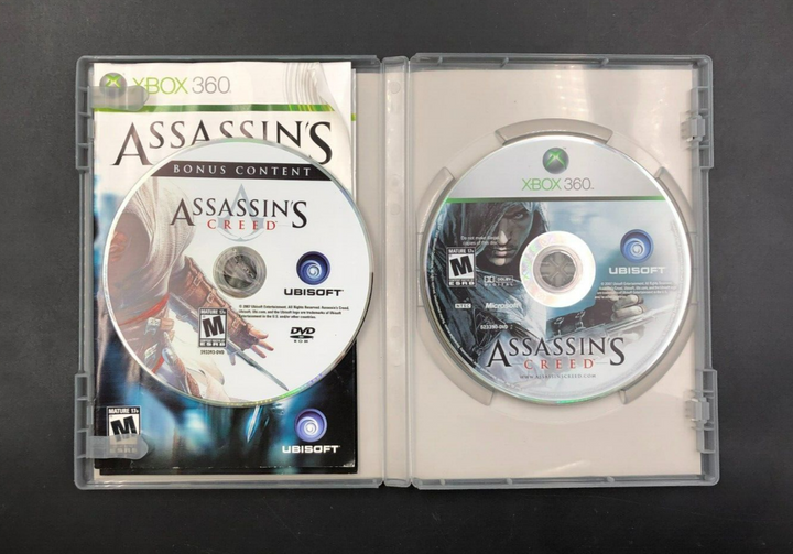Assassin's Creed (Microsoft XBOX 360) in Case w/ Manual + Bonus Disc