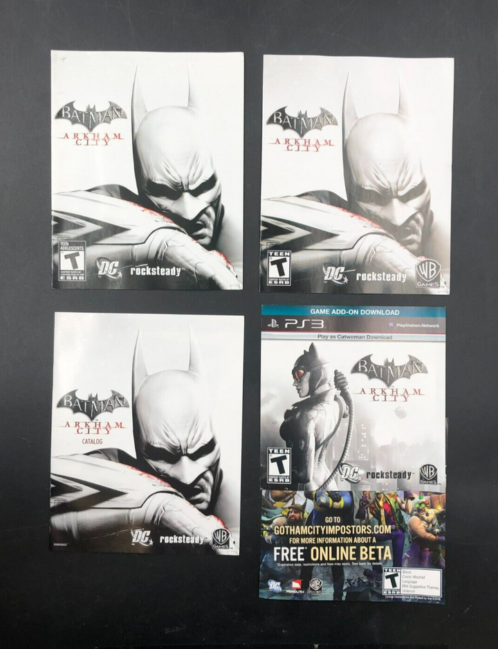 Batman: Arkham City (PlayStation 3, PS3) w/ EN/FR Manuals + Inserts