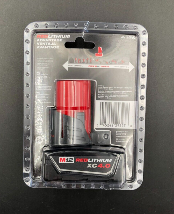Milwaukee 48-11-2440 M12 Red Lithium XC 4.0 Battery Pack - BRAND NEW~~