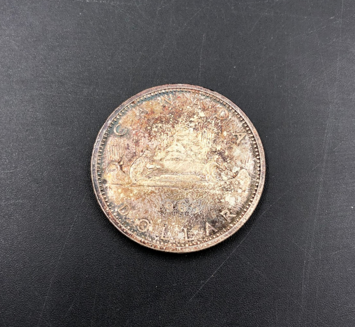 1965 $1 Voyageur Silver Canada Dollar Coin Queen Elizabeth II