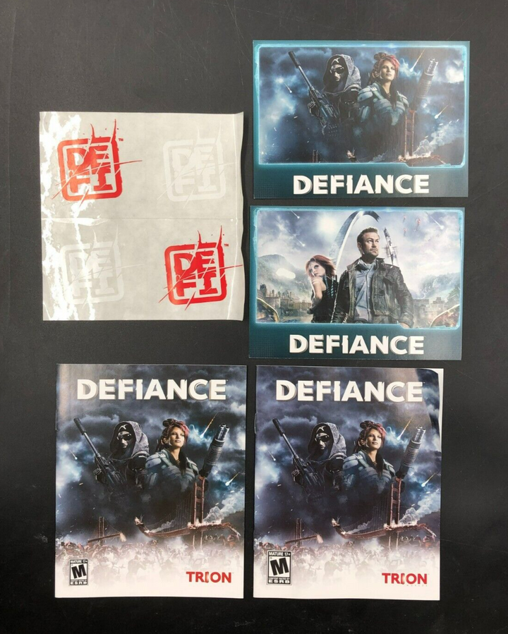 Defiance (PlayStation 3, PS3) Complete w/ Manuals + Cards + Stickers