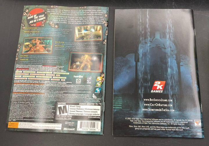 2K GAMES: XBOX 360 Bioshock 2 Special Ed. *Missing Posters, SEE PICS*