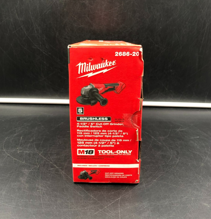 Milwaukee 2686-20 M18 4-1/2" / 5" Cut-Off Grinder, Paddle Switch Tool-Only - NEW