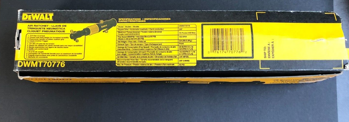 Dewalt DWMT70776 3/8" (10mm) Air Ratchet Brand New Sealed