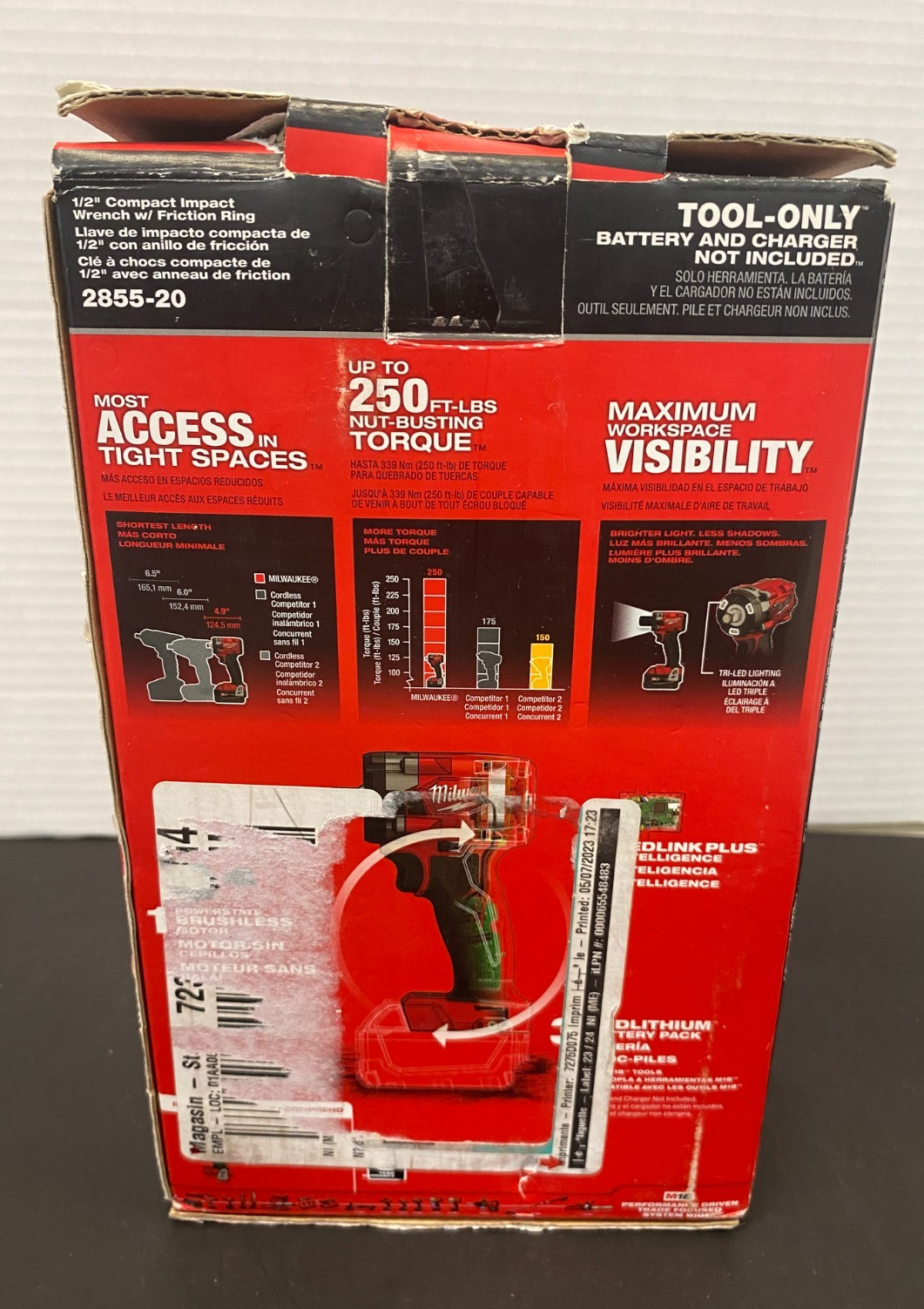 MILWAUKEE M18 FUEL 1/2" Compact IMPACT WRENCH w/Friction Ring 2855-20 *OPEN BOX*