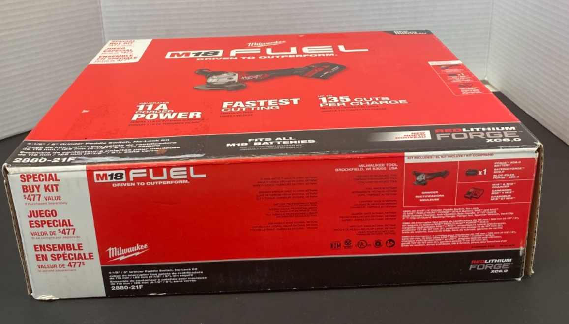 MILWAUKEE M18 FUEL 4-1/2/5" Grinder Paddle Switch, No Lock Kit 2880-21F *NIB*