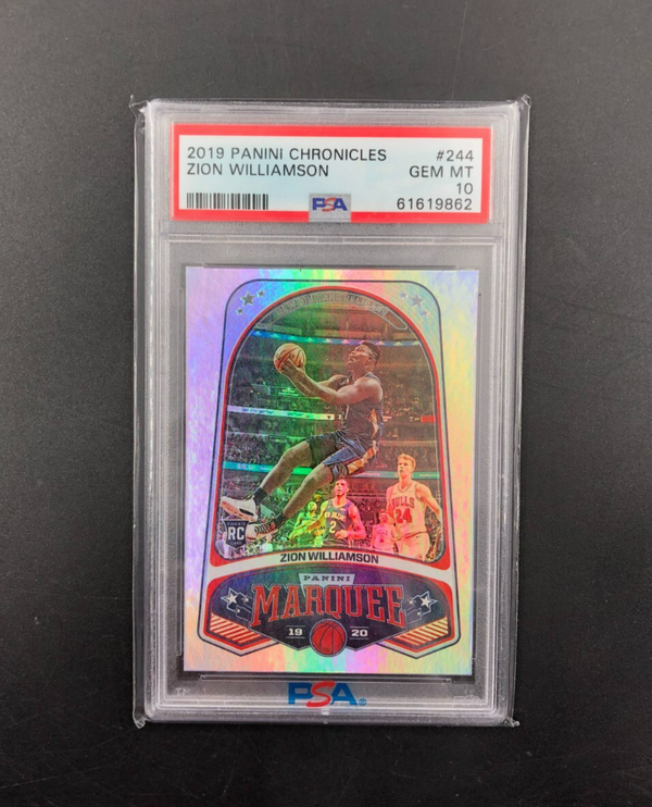 2019 Panini Chronicles Marquee Rookie Card Zion Williamson No. 244 PSA 10 GEM MT