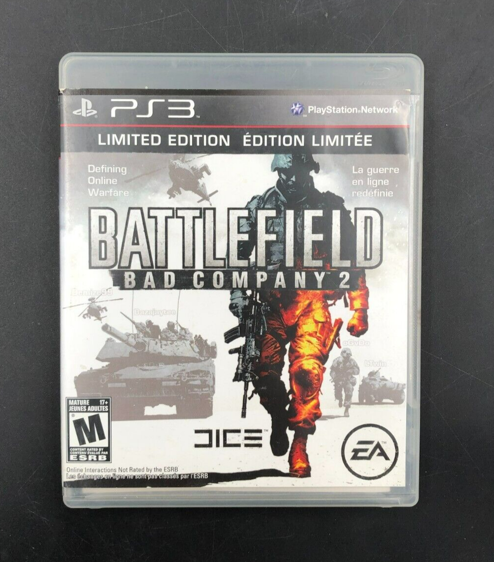 Battlefield: Bad Company 2 - Limited Edition (PlayStation 3, PS3) w/ Manual +VIP