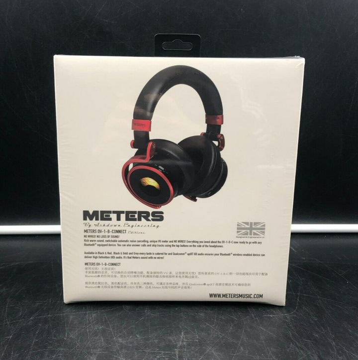 Meters By Ashdown Engineering OV-1-B-Connect ANC Bluetooth Headphones Red - NEW