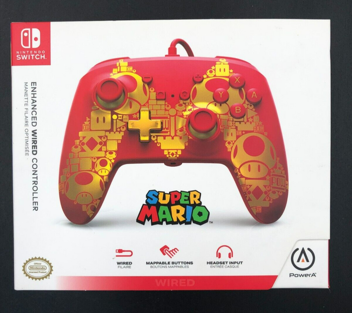 Nintendo Switch Enhanced Wired Controller - Super Mario - NEW