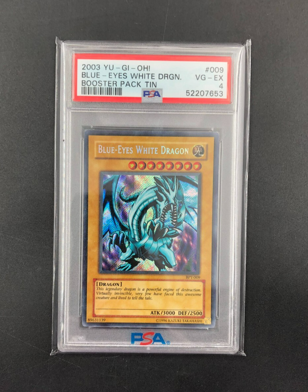 2003 Yu-Gi-Oh! Booster Pack Tin Blue-Eyes White Dragon No. 9 PSA 4 VG-EX