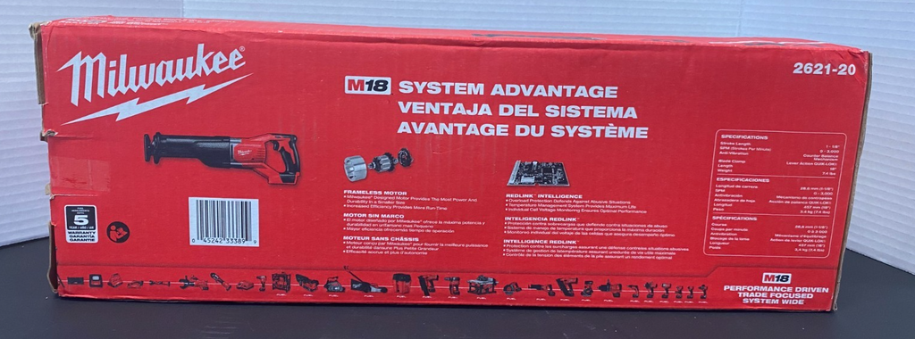 MILWAUKEE M18 SAWZALL Cordless Reciprocating Saw 2621-20 *NEW, SEALED*